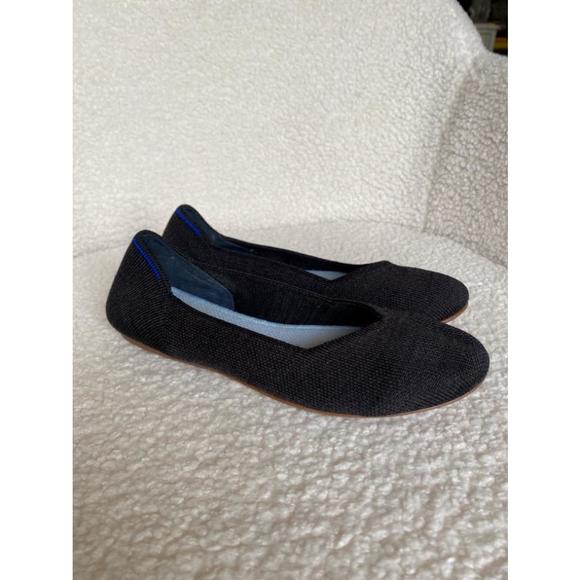 Rothy’s black square flats women’s 5.5 - Picture 1 of 3